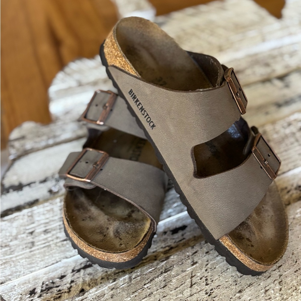 Birkenstock Taupe Double Buckle Sandals